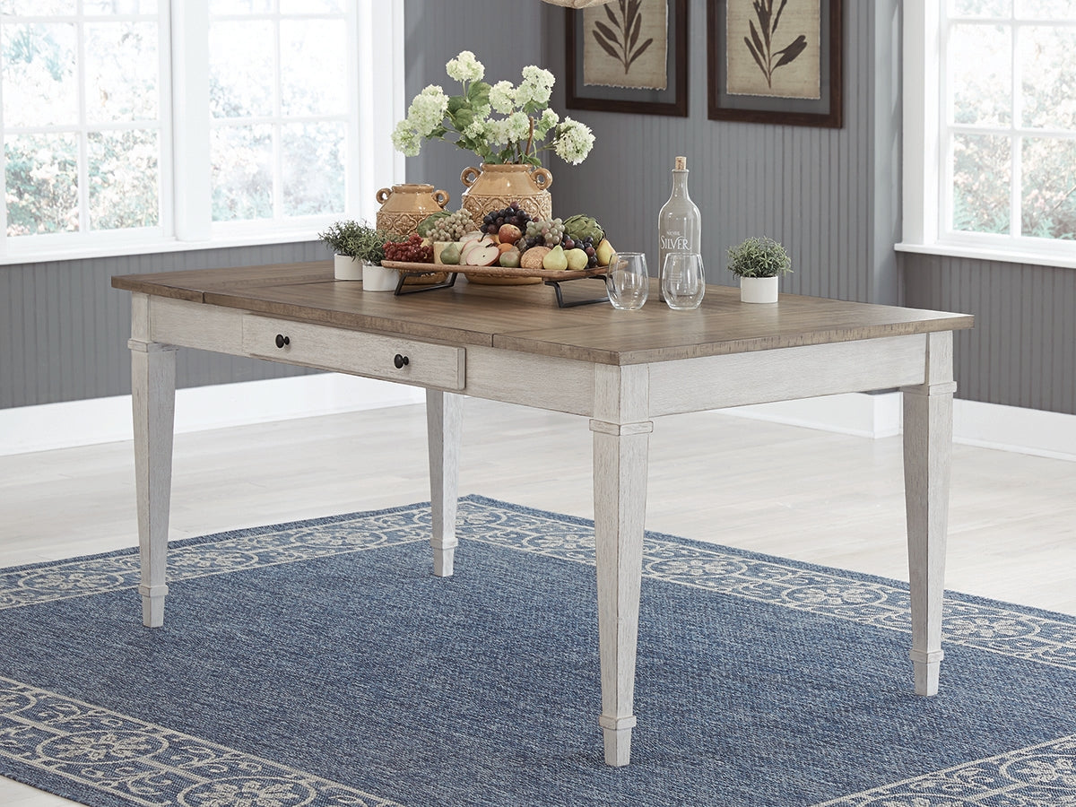 Furniture City Biloxi - Ashley Furniture - Skempton Dining Room - RECT DRM Table w/Storage / White/Light Brown - D394-25