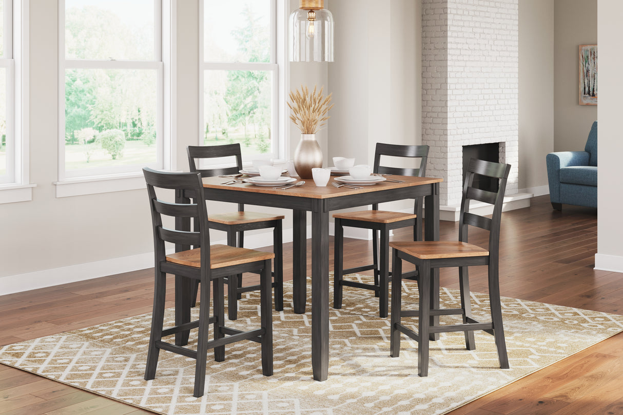 Furniture City Biloxi - Ashley Furniture - Gesthaven Dining Room - DRM Counter Table Set (5/CN) / Natural/Brown - D396-223