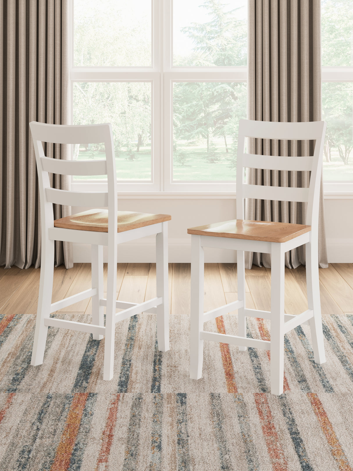 Furniture City Biloxi - Ashley Furniture - Gesthaven Dining Room - Counter Height Barstool (Set of 2) / Natural/White - D398-124X2