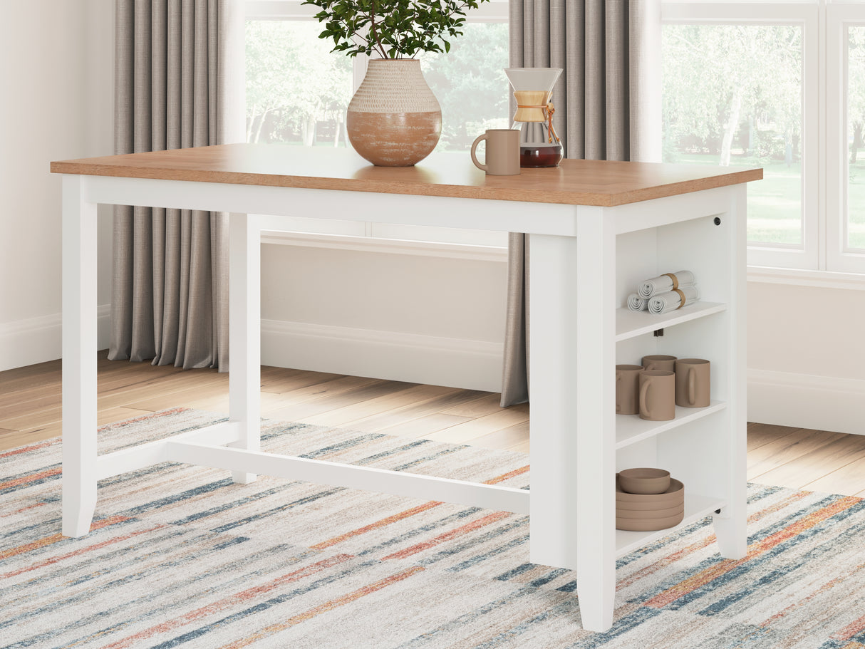 Furniture City Biloxi - Ashley Furniture - Gesthaven Dining Room - RECT Dining Room Counter Table / Natural/White - D398-13