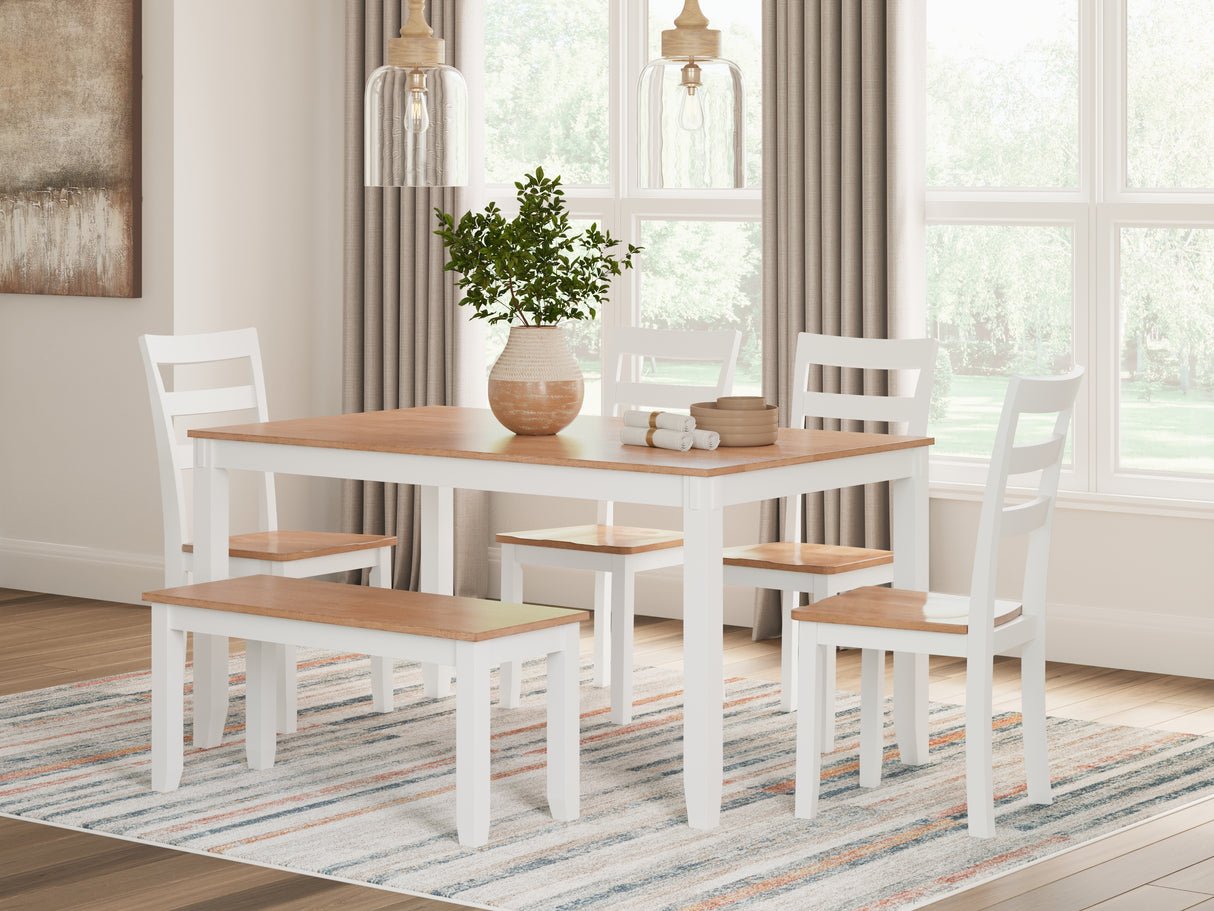 Furniture City Biloxi - Ashley Furniture - Gesthaven Dining Room - Dining Room Table Set (6/CN) / Natural/White - D398-325