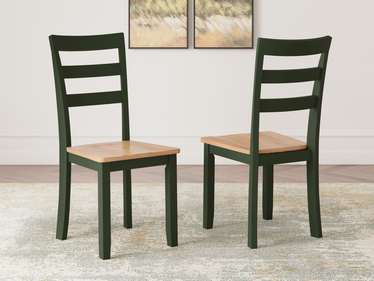 Furniture City Biloxi - Ashley Furniture - Gesthaven Dining Room - Dining Chair (Set of 2) / Natural/Green - D401-01X2