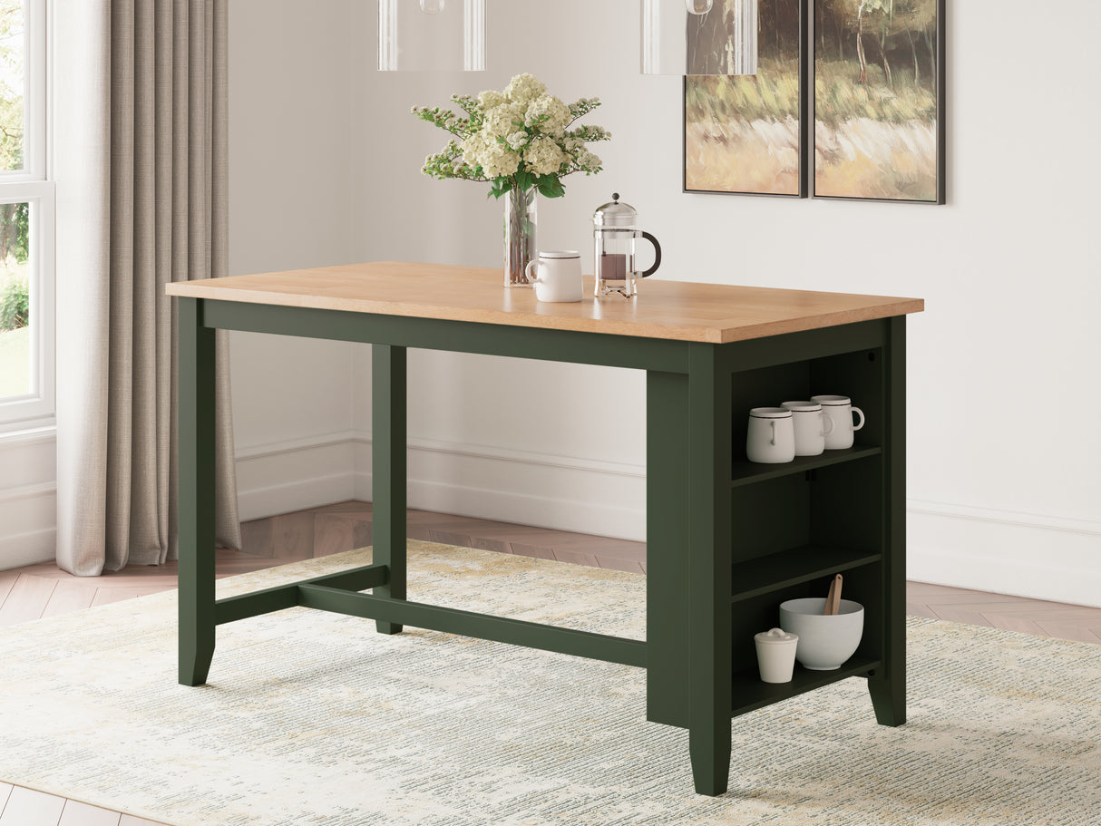 Furniture City Biloxi - Ashley Furniture - Gesthaven Dining Room - RECT Dining Room Counter Table / Natural/Green - D401-13