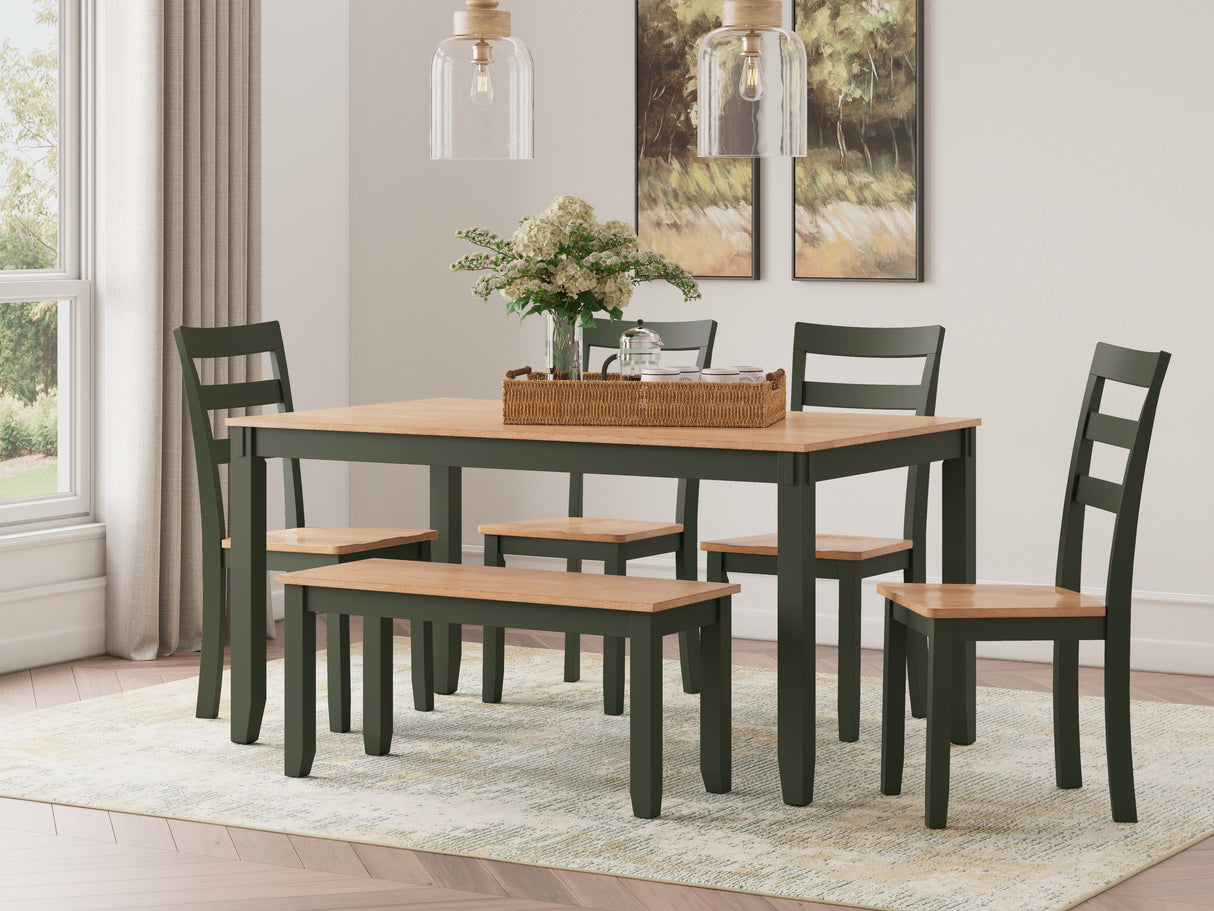 Furniture City Biloxi - Ashley Furniture - Gesthaven Dining Room - Dining Room Table Set (6/CN) / Natural/Green - D401-325