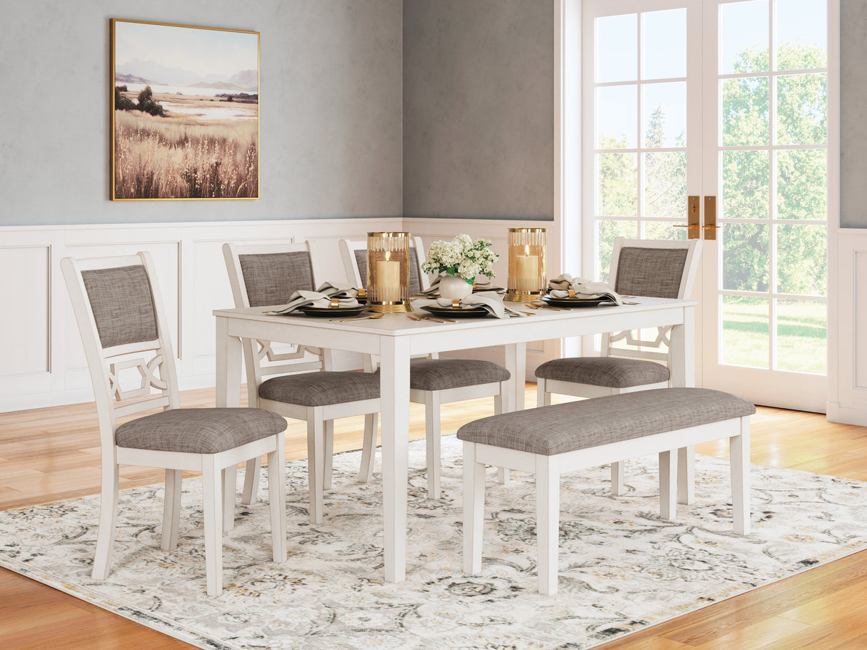Furniture City Biloxi - Ashley Furniture - Erinberg Dining Room - Dining Room Table Set (6/CN) / Antique White - D423-325