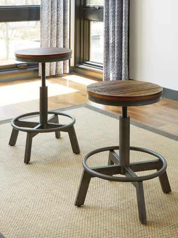 Furniture City Biloxi - Ashley Furniture - Torjin Dining Room - Counter Height Stool (Set of 2) / Brown/Gray - D440-024X2