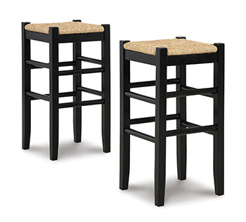 Furniture City Biloxi - Ashley Furniture - Mirimyn Dining Room - Bar Height Bar Stool (Set of 2) / Black - D508-130X2