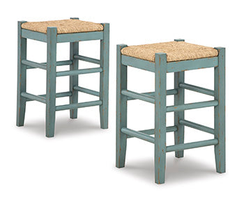 Furniture City Biloxi - Ashley Furniture - Mirimyn Dining Room - Counter Height Bar Stool (Set of 2) / Teal - D508-324X2
