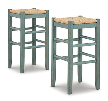 Furniture City Biloxi - Ashley Furniture - Mirimyn Dining Room - Bar Height Bar Stool (Set of 2) / Teal - D508-330X2