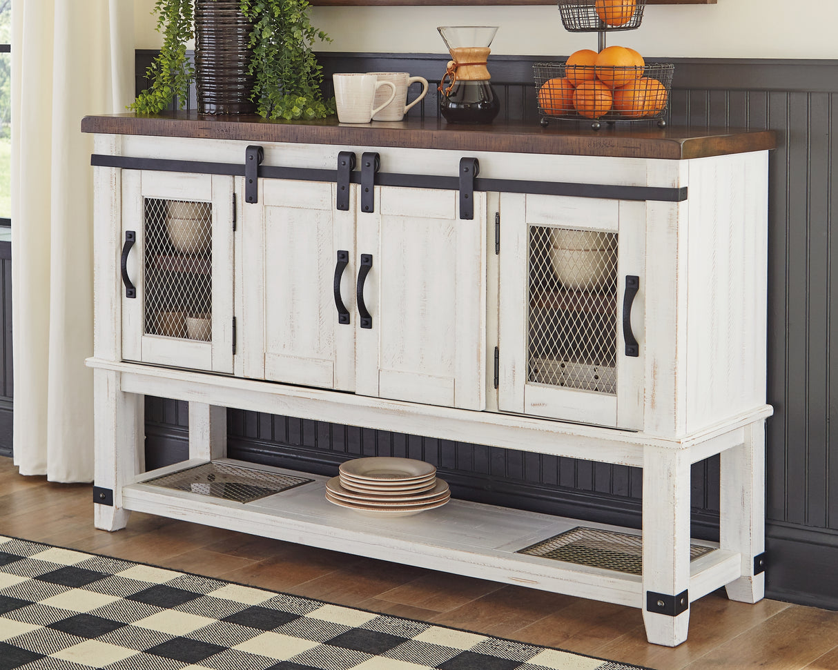 Furniture City Biloxi - Ashley Furniture - Valebeck Dining Room - Dining Room Server / White/Brown - D546-60