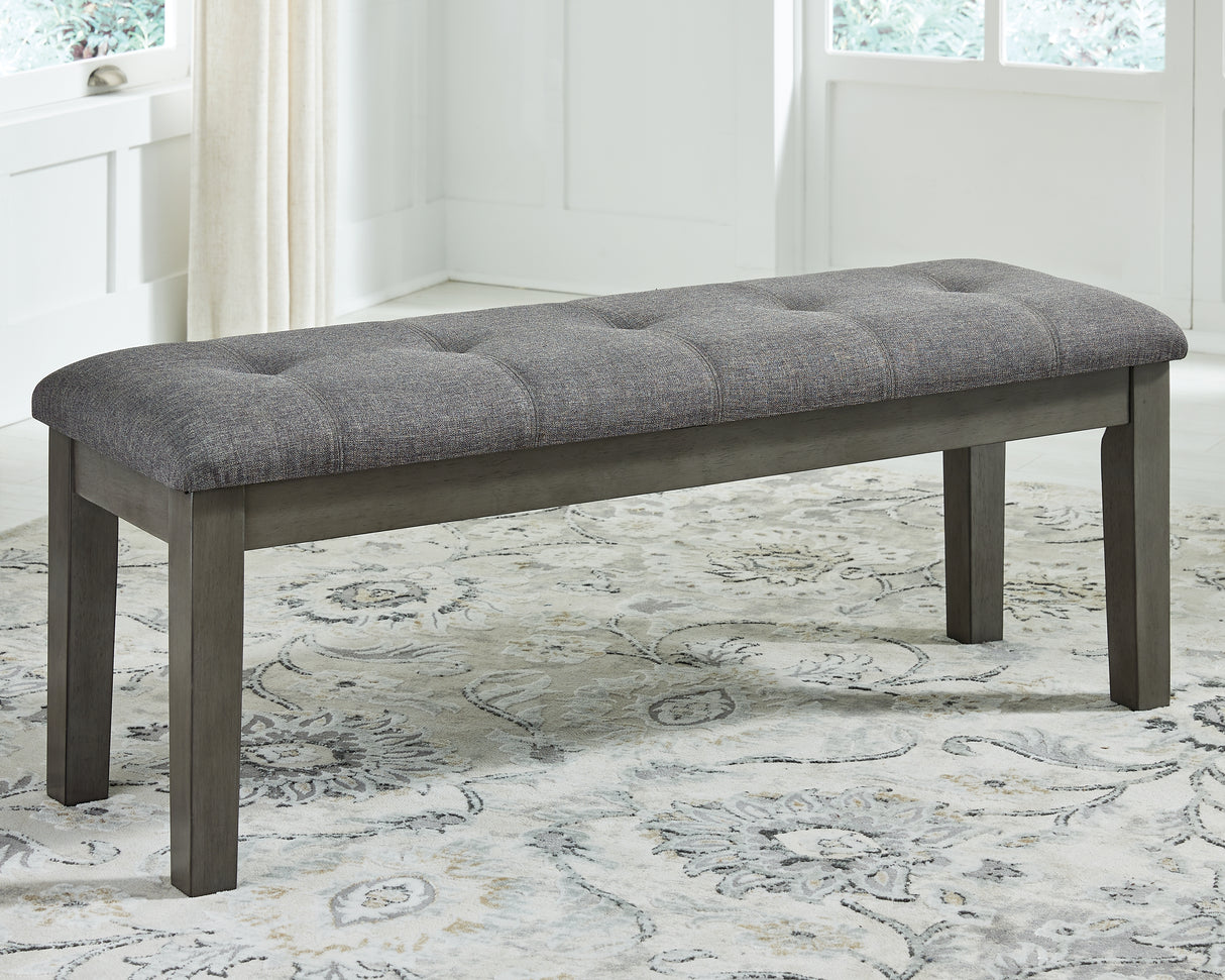 Furniture City Biloxi - Ashley Furniture - Hallanden Dining Room - Large UPH Dining Room Bench / Two-tone Gray / 50"W x 16"D x 19"H - D589-00