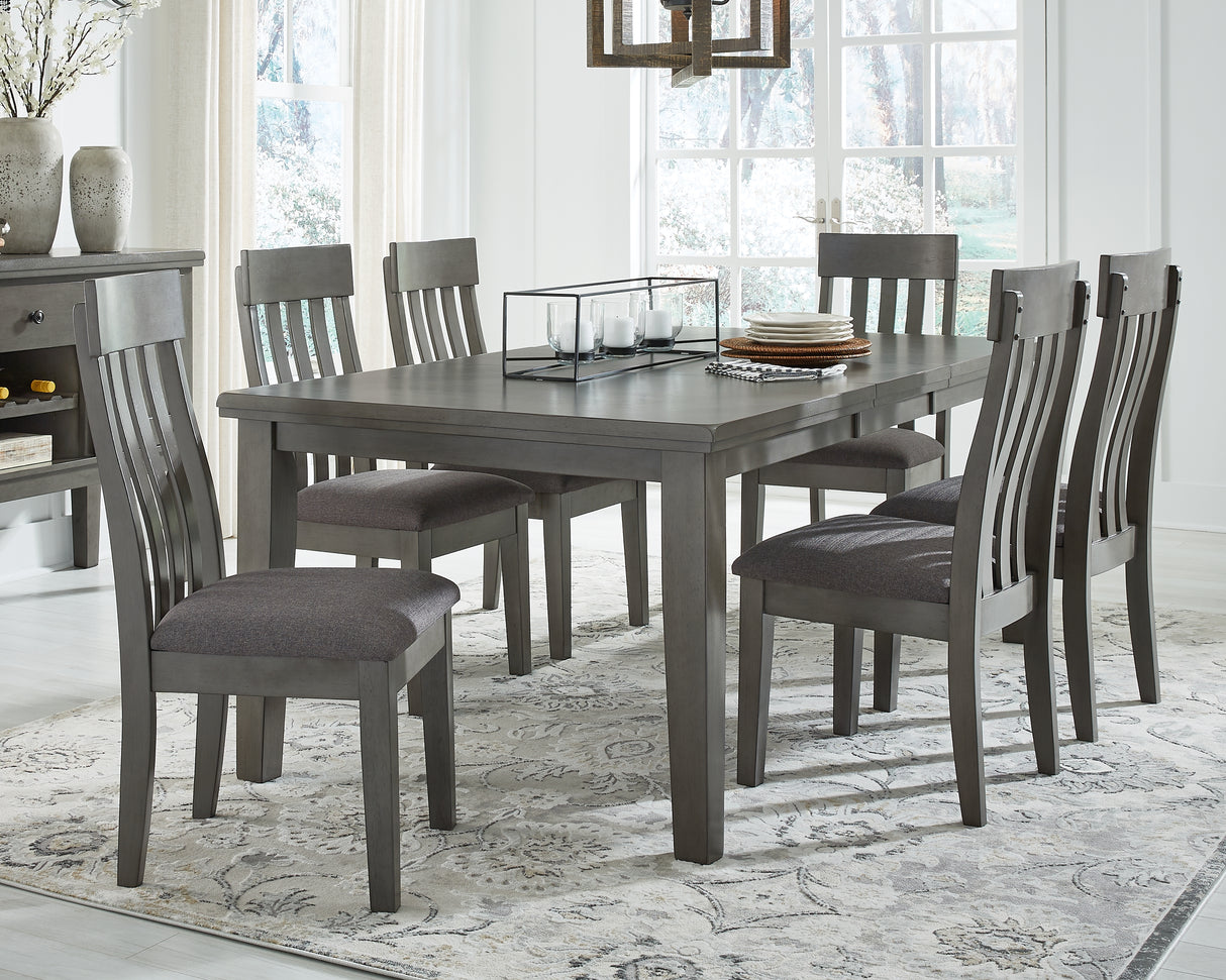Furniture City Biloxi - Ashley Furniture - Hallanden Dining Room - RECT DRM Butterfly EXT Table / Gray / 42"W x 78"D x 30"H - D589-35