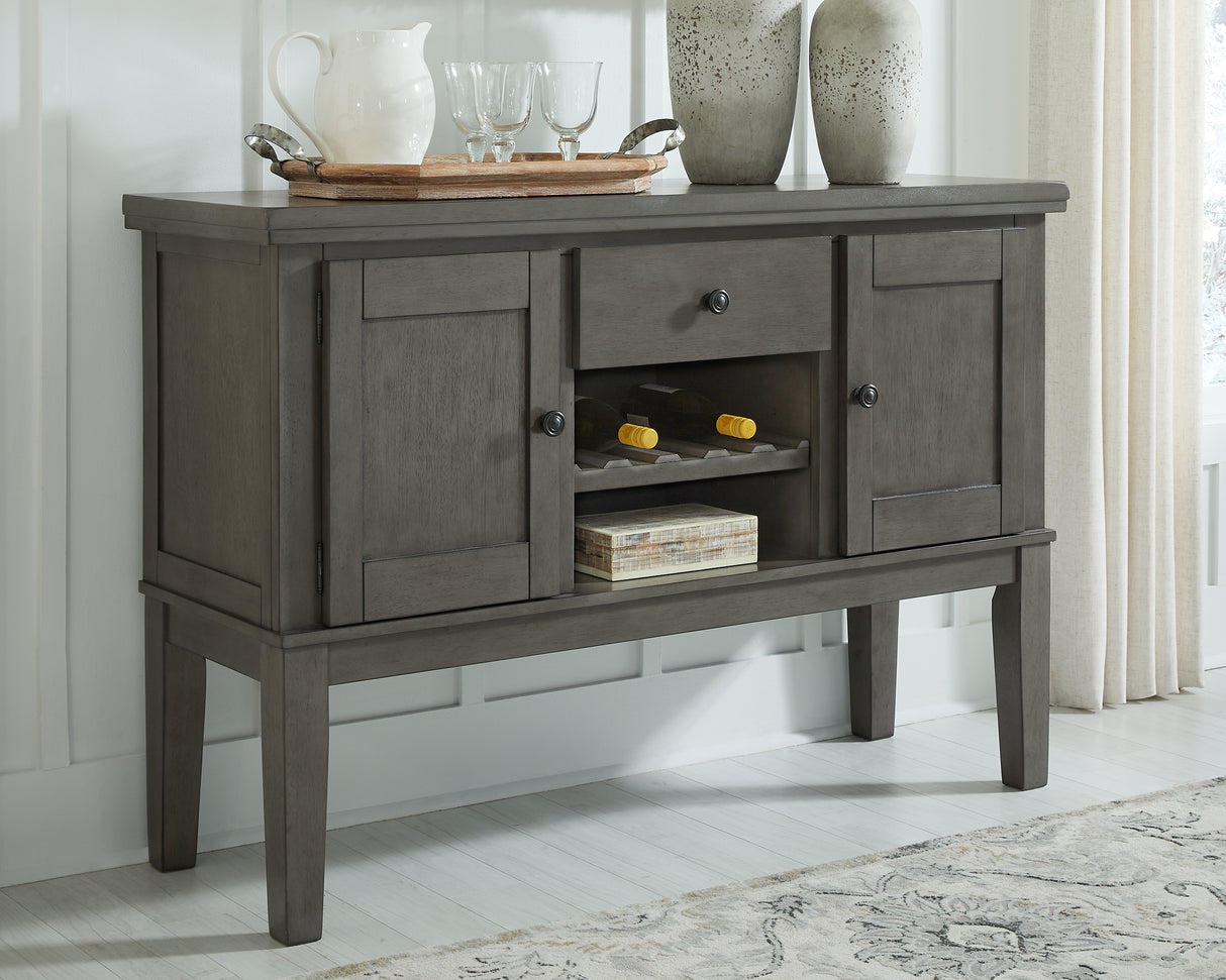 Furniture City Biloxi - Ashley Furniture - Hallanden Dining Room - Dining Room Server / Gray / 56"W x 18"D x 38"H - D589-60