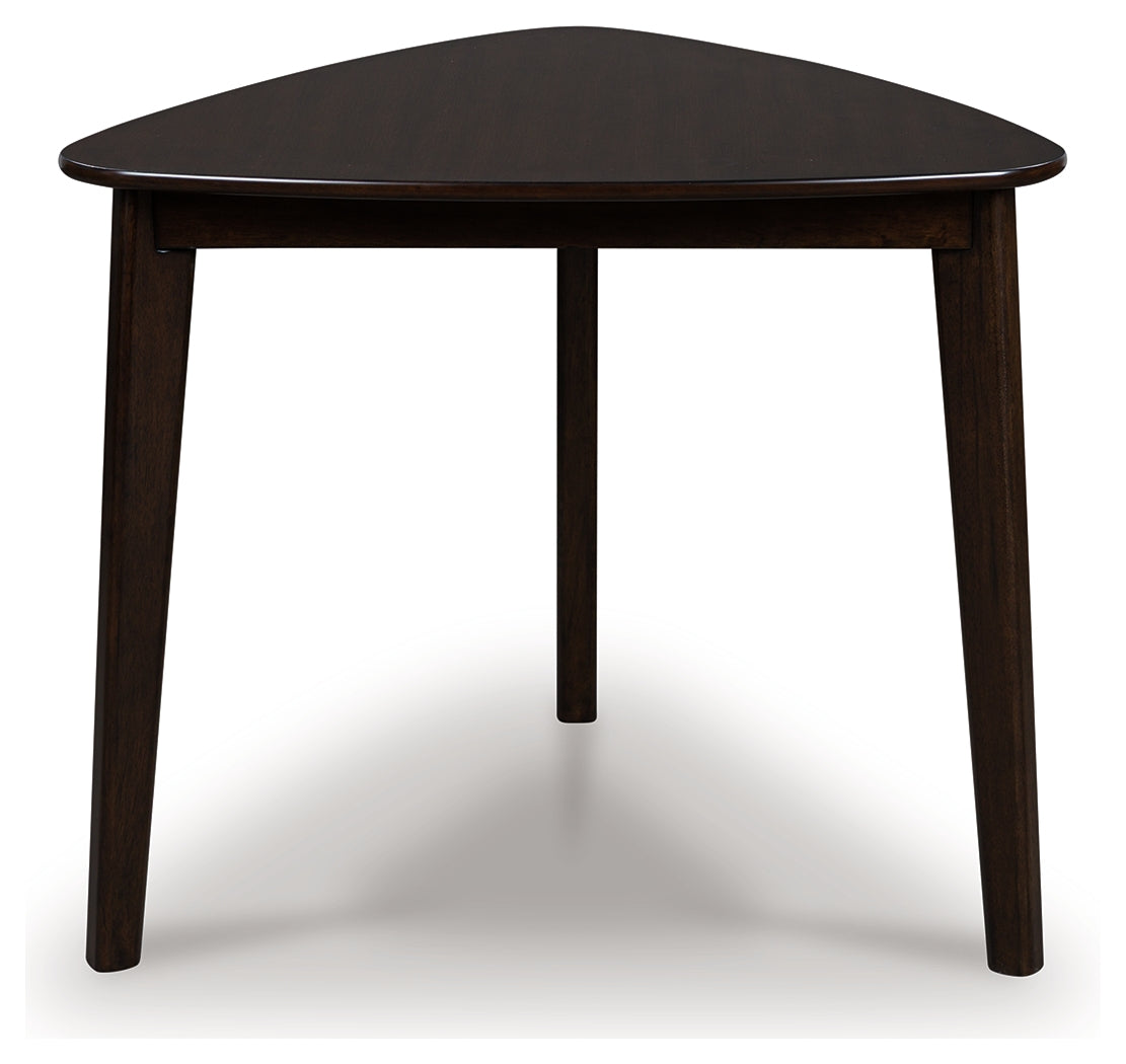 Furniture City Biloxi - Ashley Furniture - Mallenette Dining Table - Triangle Dining Room Table / Merlot - PCD607-16