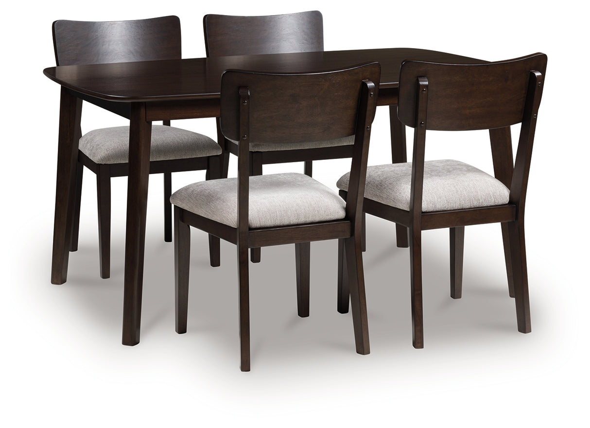 Furniture City Biloxi - Ashley Furniture - Mallenette Dining Table and 4 Chairs (Set of 5) - Dining Room Table Set (5/CN) / Merlot - PCD607-225
