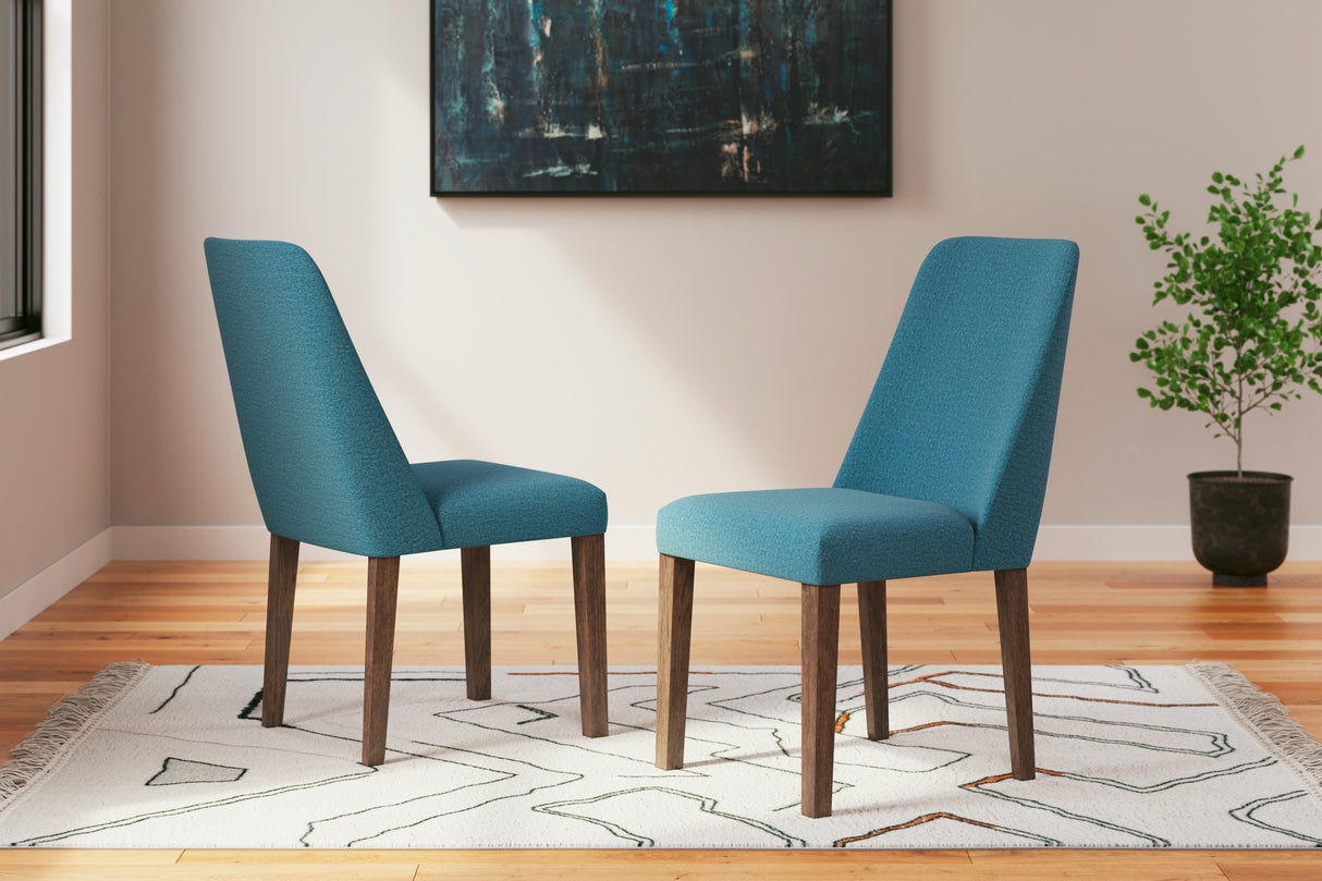 Furniture City Biloxi - Ashley Furniture - Lyncott Dining Room - Dining Chair (Set of 2) / Blue/Brown - D615-03X2