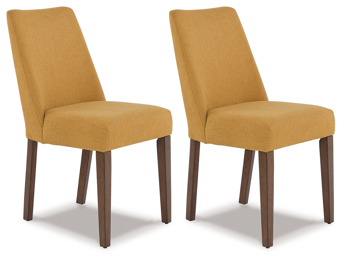 Furniture City Biloxi - Ashley Furniture - Lyncott Dining Room - Dining Chair (Set of 2) / Mustard/Brown - D615-04X2
