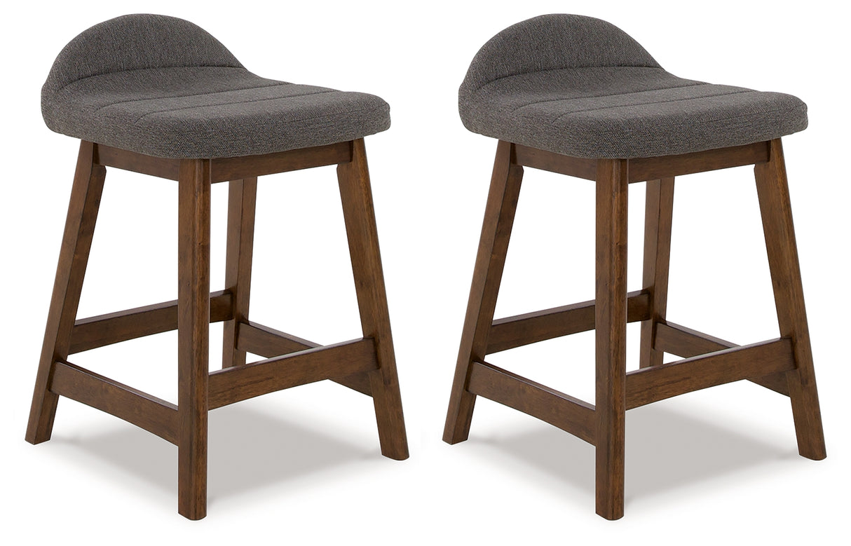 Furniture City Biloxi - Ashley Furniture - Lyncott Dining Room - Counter Height Bar Stool (Set of 2) / Charcoal/Brown - D615-224X2