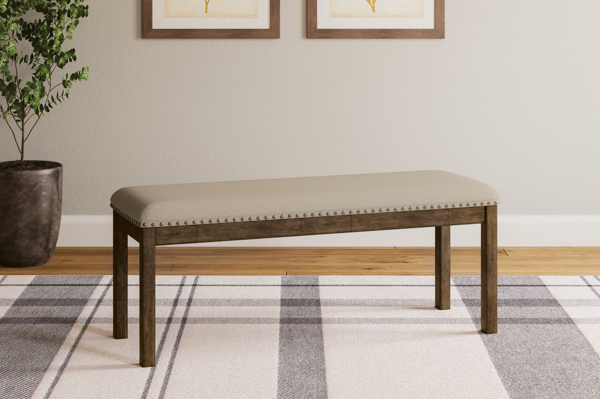 Furniture City Biloxi - Ashley Furniture - Moriville Dining Room - Upholstered Bench / Beige - D631-00