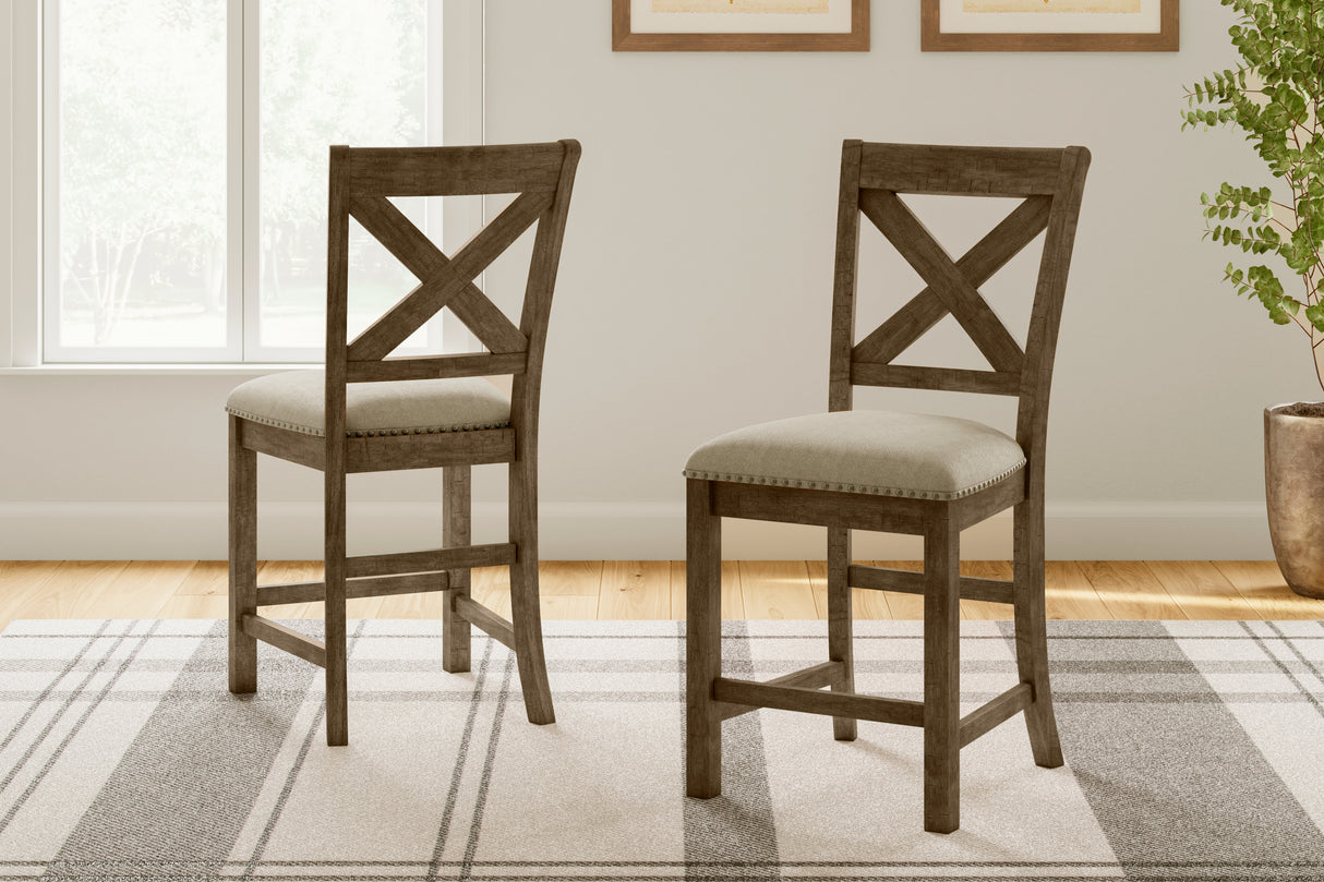 Furniture City Biloxi - Ashley Furniture - Moriville Dining Room - Counter Height Bar Stool (Set of 2) / Beige - D631-124X2