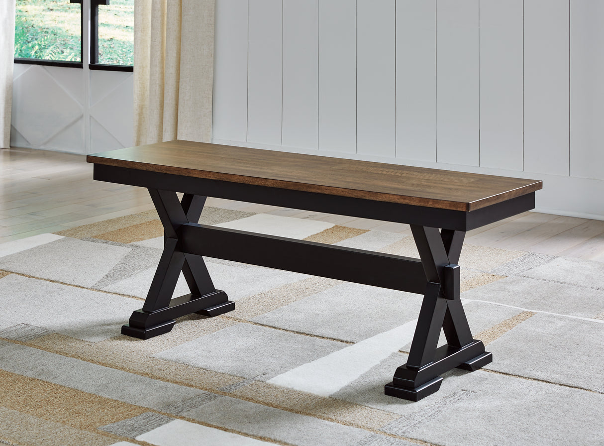 Furniture City Biloxi - Ashley Furniture - Wildenauer Dining Room - Dining Room Buffet / Brown/Black / 59"W x 18"D x 37"H - D634-80
