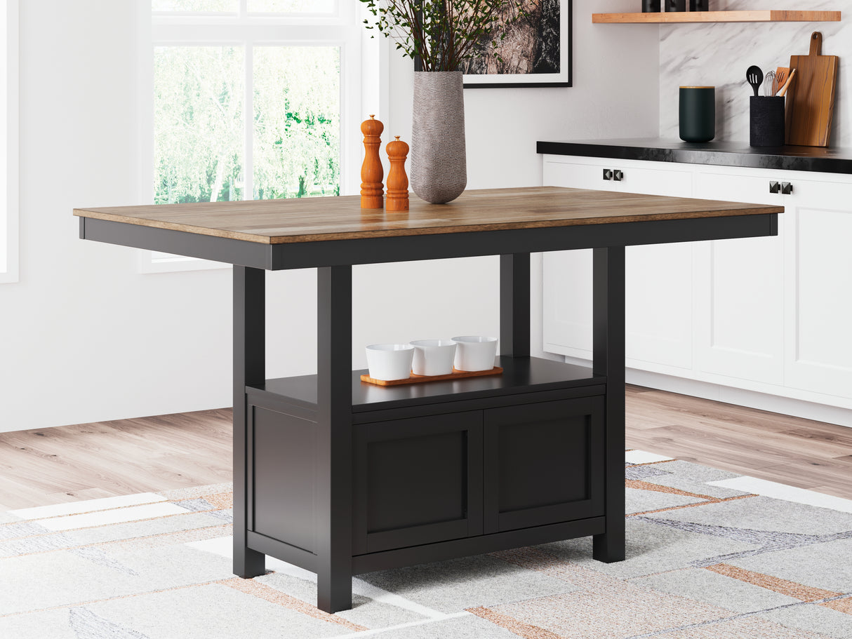 Furniture City Biloxi - Ashley Furniture - Wildenauer Dining Room - RECT Dining Room Counter Table / Brown/Black / 60"W x 38"D x 36"H - D634-13