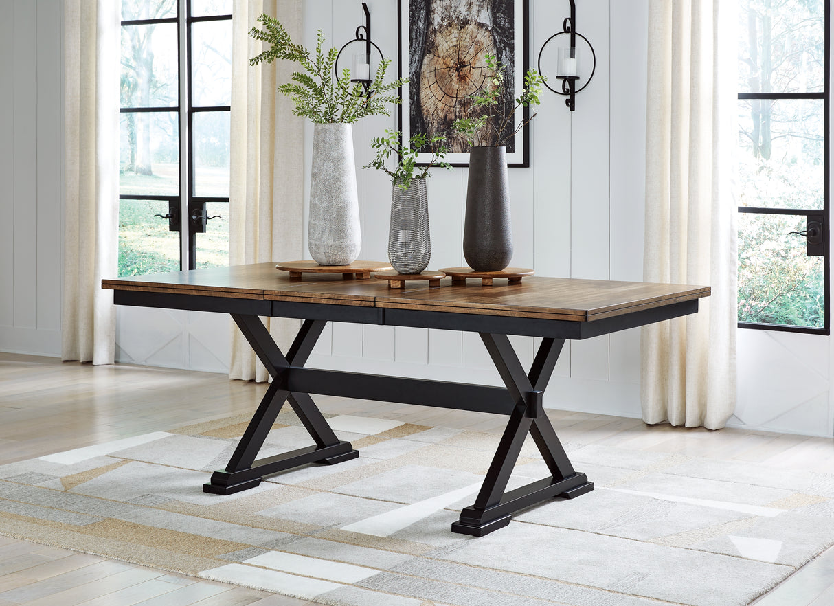 Furniture City Biloxi - Ashley Furniture - Wildenauer Dining Room - RECT Dining Room EXT Table / Brown/Black / 40"W x 78"D x 30"H - D634-35