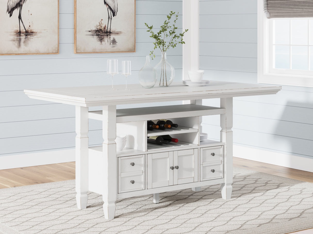 Furniture City Biloxi - Ashley Furniture - Robbinsdale Dining Room - Counter Height Dining Table / Antique White - D642D7