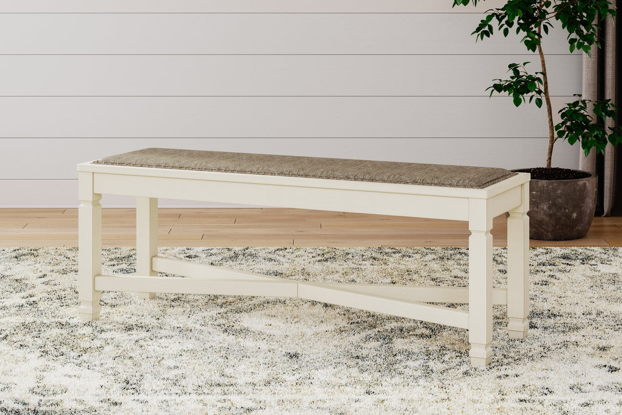 Furniture City Biloxi - Ashley Furniture - Bolanburg Dining Bench - Large UPH Dining Room Bench / Two-tone / 50"W x 15"D x 20"H - D647-00