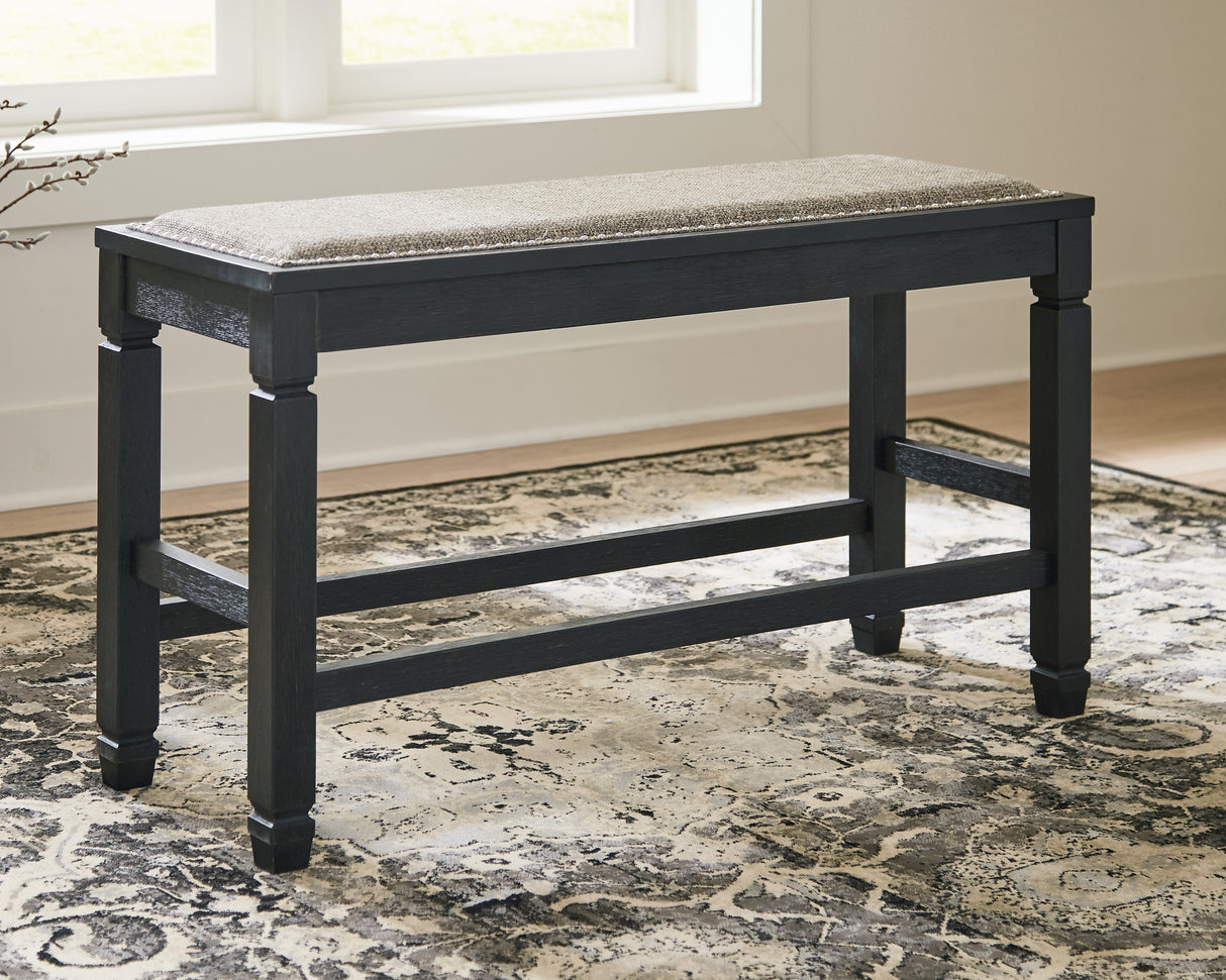 Furniture City Biloxi - Ashley Furniture - Tyler Creek Dining Room - DBL Counter UPH Bench (1/CN) / Antique Black / 42"W x 15"D x 24"H - D736-09