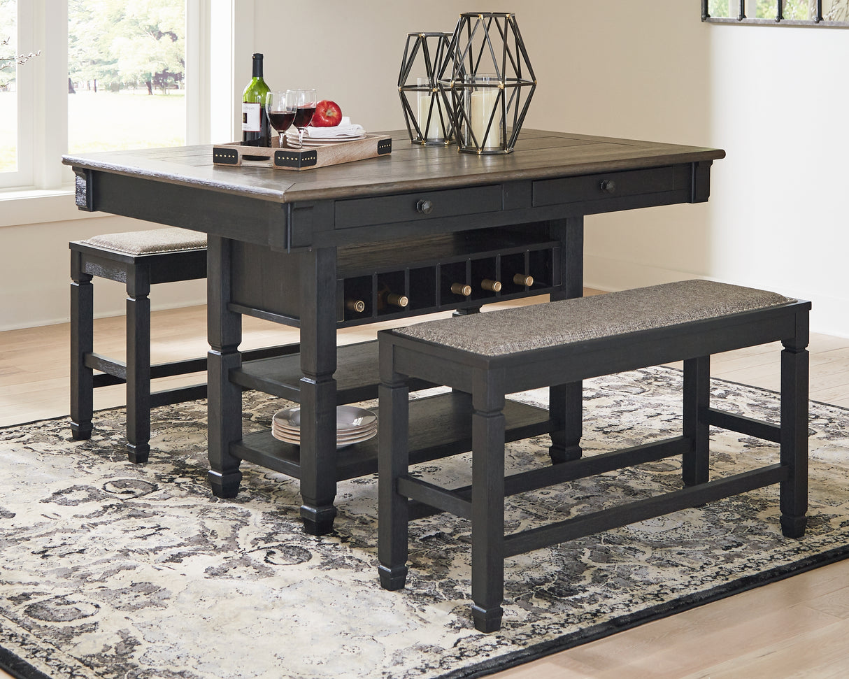 Furniture City Biloxi - Ashley Furniture - Tyler Creek Dining Room - RECT Dining Room Counter Table / Black/Gray / 60"W x 40"D x 36"H - D736-32