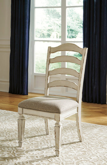 Furniture City Biloxi - Ashley Furniture - Realyn Dining Room - Dining Chair (Set of 2) / Chipped White - D743-01X2