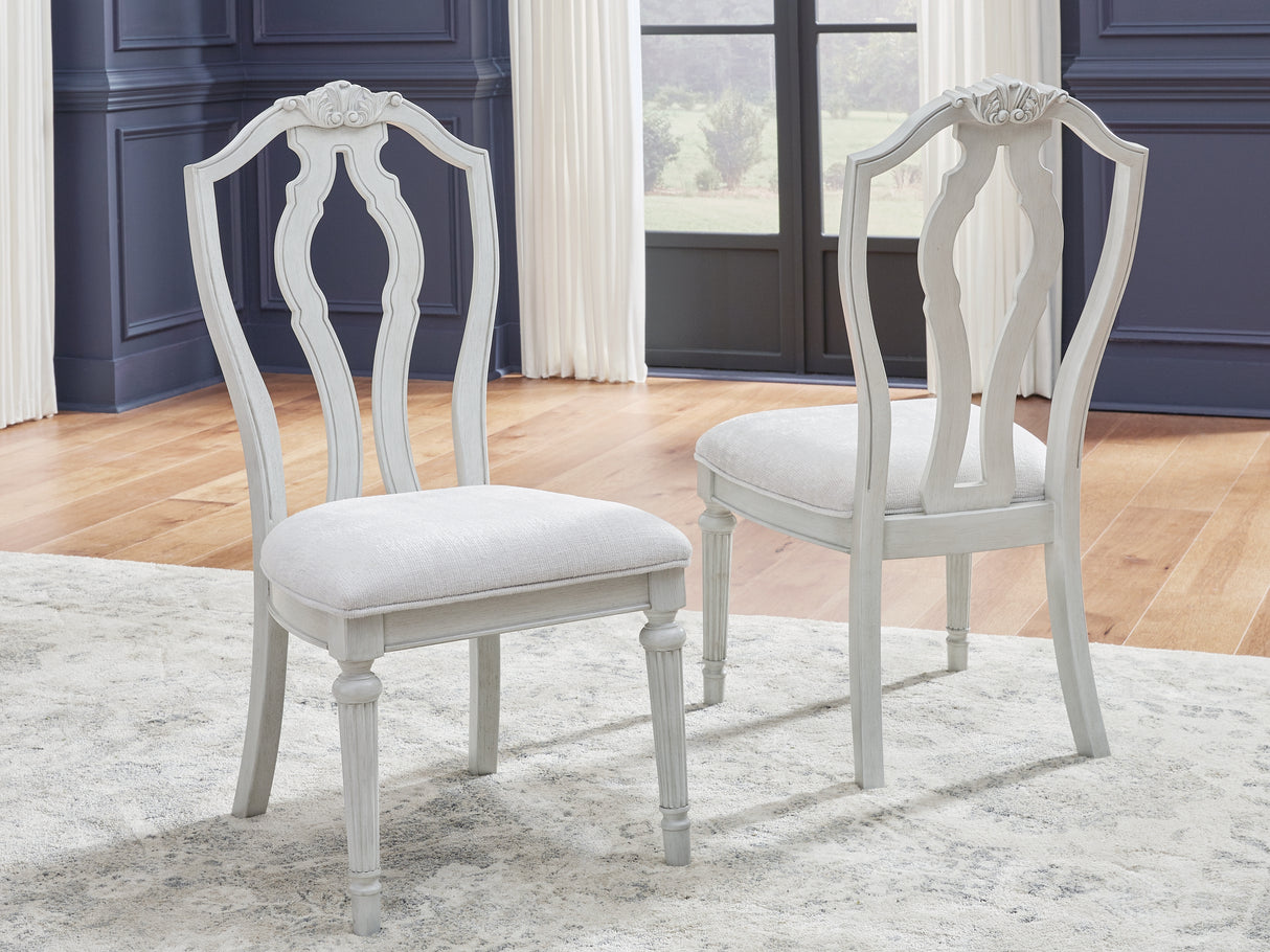 Furniture City Biloxi - Ashley Furniture - Montelaine Dining Room - Dining Chair (Set of 2) / Antique White - D795-01X2