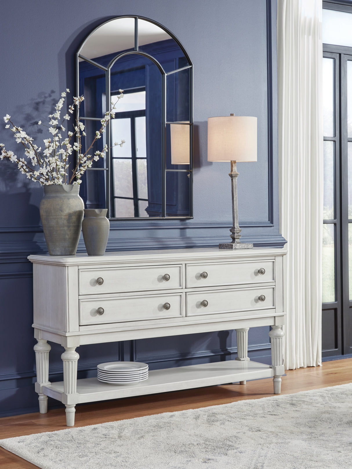 Furniture City Biloxi - Ashley Furniture - Montelaine Dining Room - Dining Room Server / Antique White - D795-60