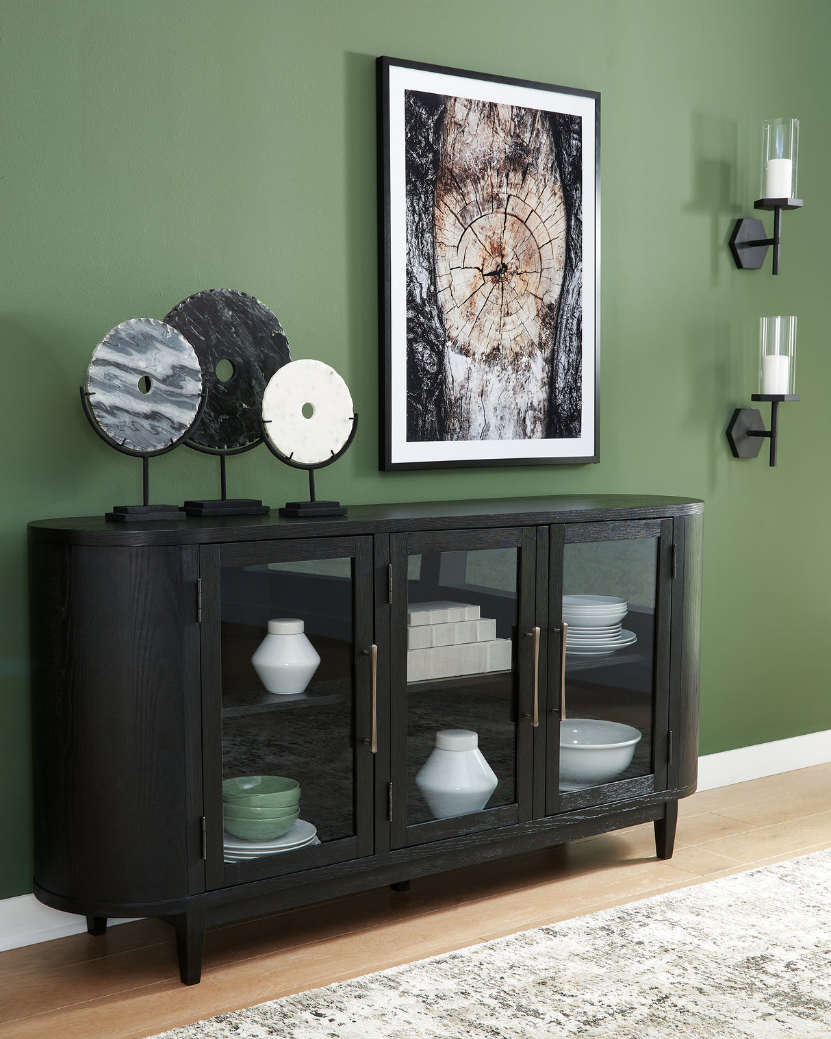 Furniture City Biloxi - Ashley Furniture - Rowanbeck Dining Room - Dining Room Server / Black - D821-60