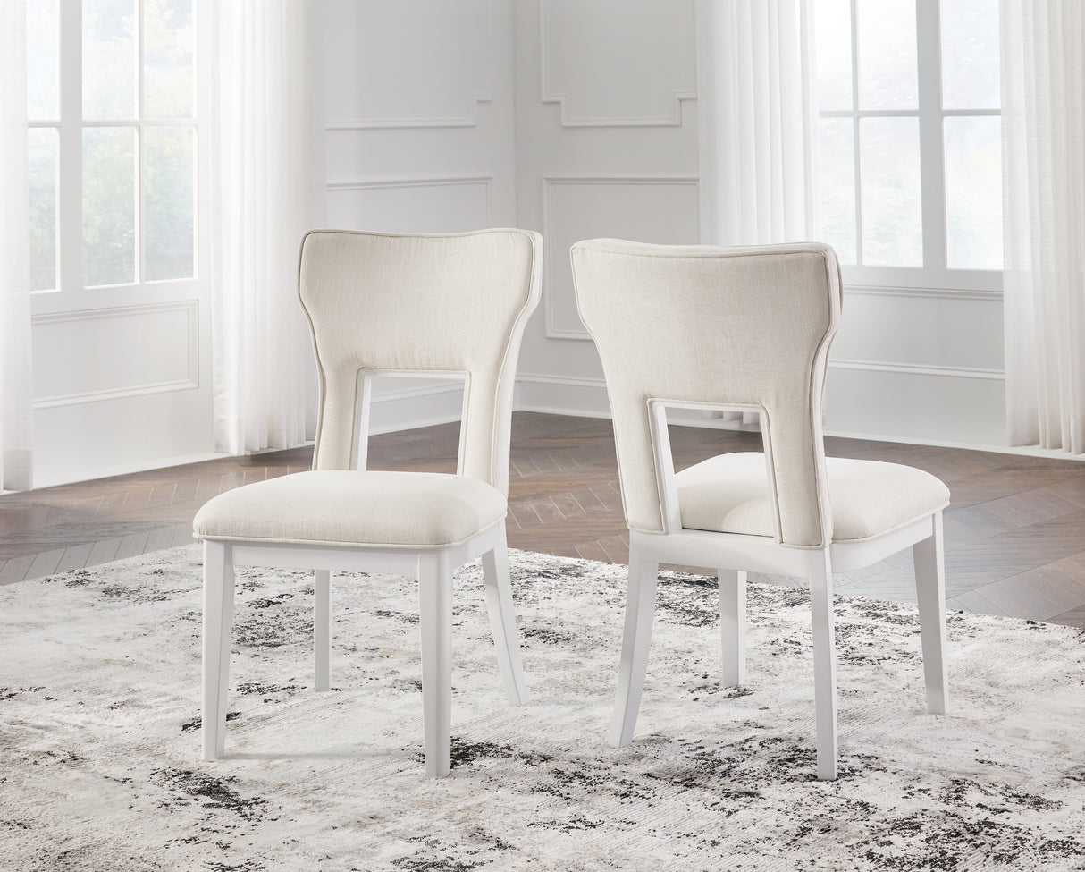 Furniture City Biloxi - Ashley Furniture - Chalanna Dining Room - Dining Chair (Set of 2) / White - D822-01X2