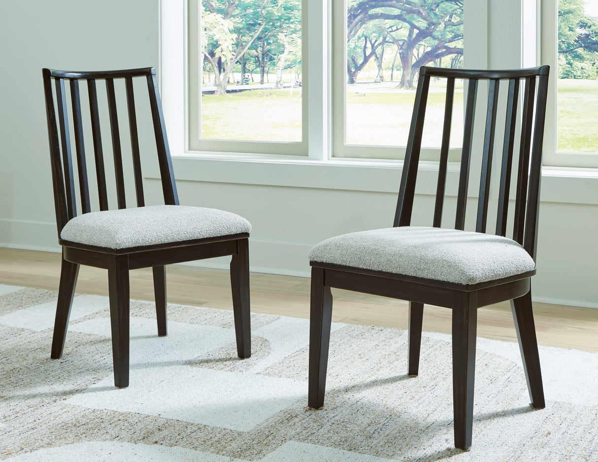 Furniture City Biloxi - Ashley Furniture - Galliden Dining Room - Dining Chair (Set of 2) / Black/Brown - D841-01X2
