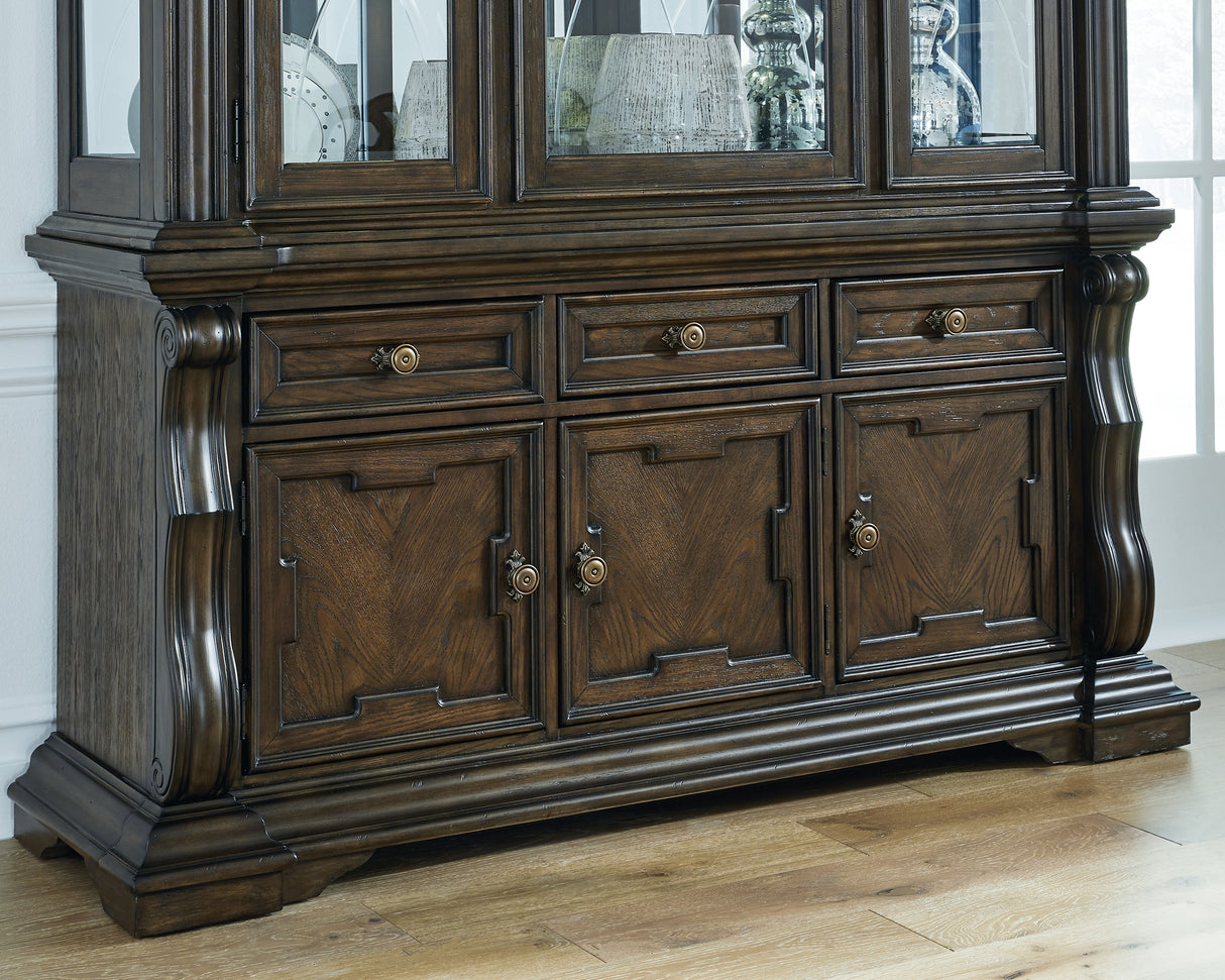 Furniture City Biloxi - Ashley Furniture - Maylee Dining Room - Dining Room Buffet / Dark Brown - D947-80
