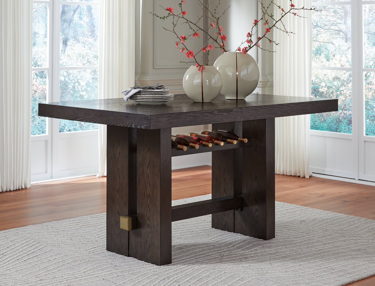 Furniture City Biloxi - Ashley Furniture - Burkhaus Dining Room - RECT Dining Room Counter Table / Dark Brown - D984-32