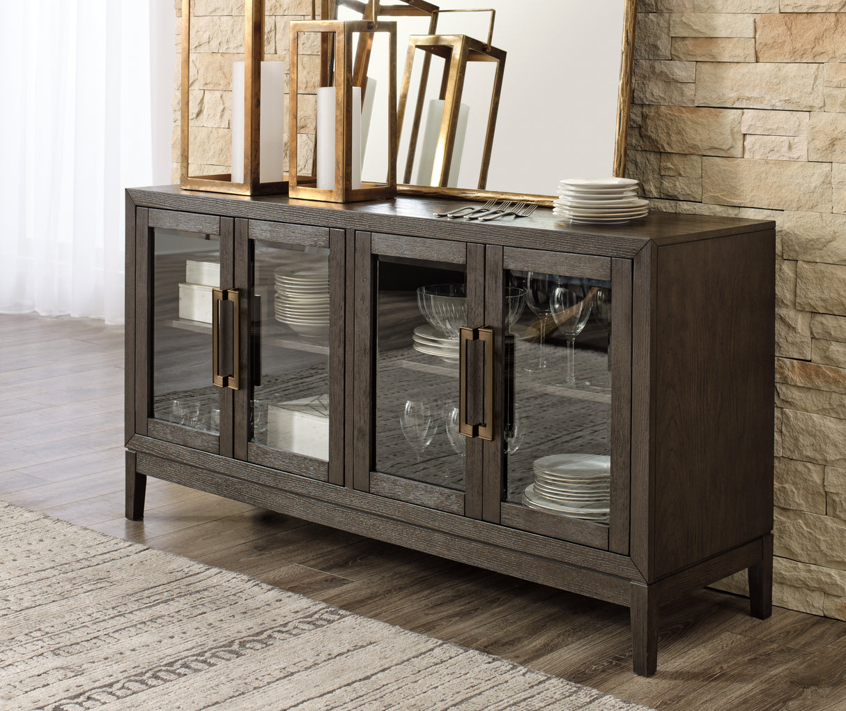 Furniture City Biloxi - Ashley Furniture - Burkhaus Dining Room - Dining Room Server / Dark Brown - D984-60