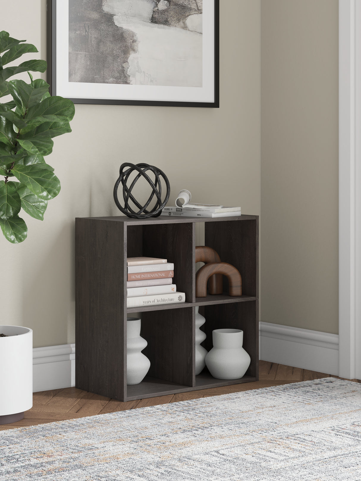 Furniture City Biloxi - Ashley Furniture - Piperton Four Cube Organizer - Four Cube Organizer / Charcoal - EA5514-2X2