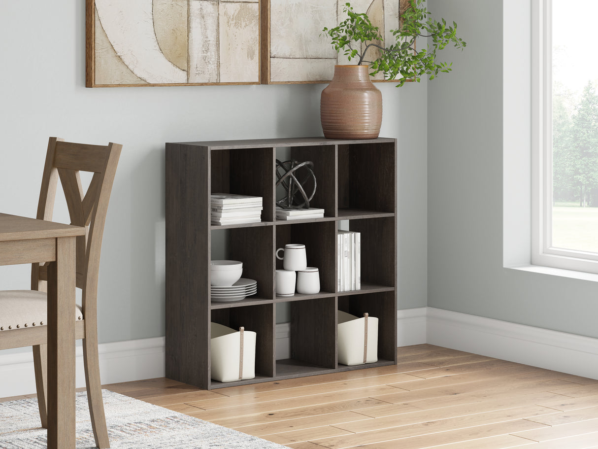 Furniture City Biloxi - Ashley Furniture - Piperton Nine Cube Organizer - Nine Cube Organizer / Charcoal - EA5514-3X3
