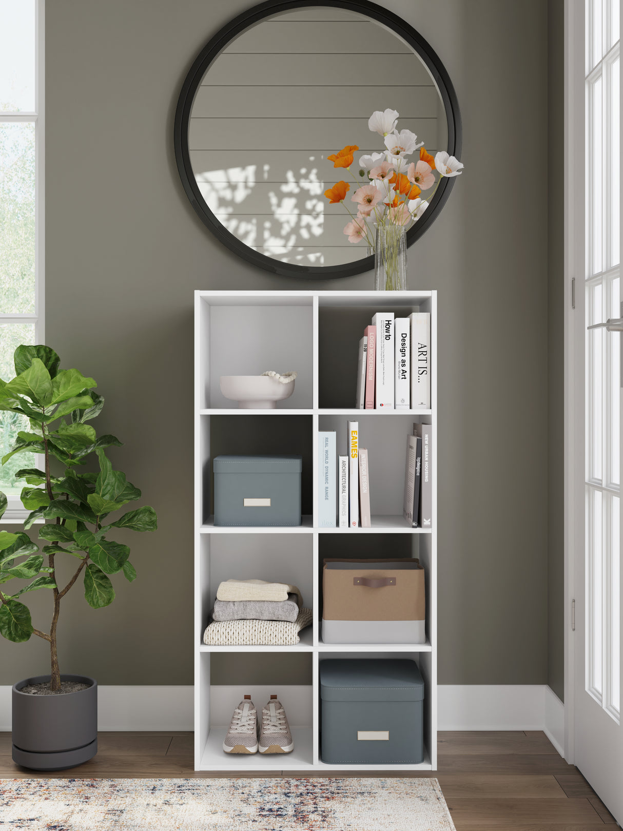 Furniture City Biloxi - Ashley Furniture - Onita Eight Cube Organizer - Eight Cube Organizer / White - EA9630-4X2