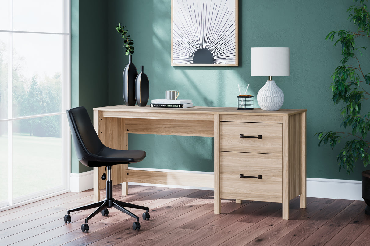 Furniture City Biloxi - Ashley Furniture - Battelle Office Desk - Home Office Desk / Tan - H3929-134