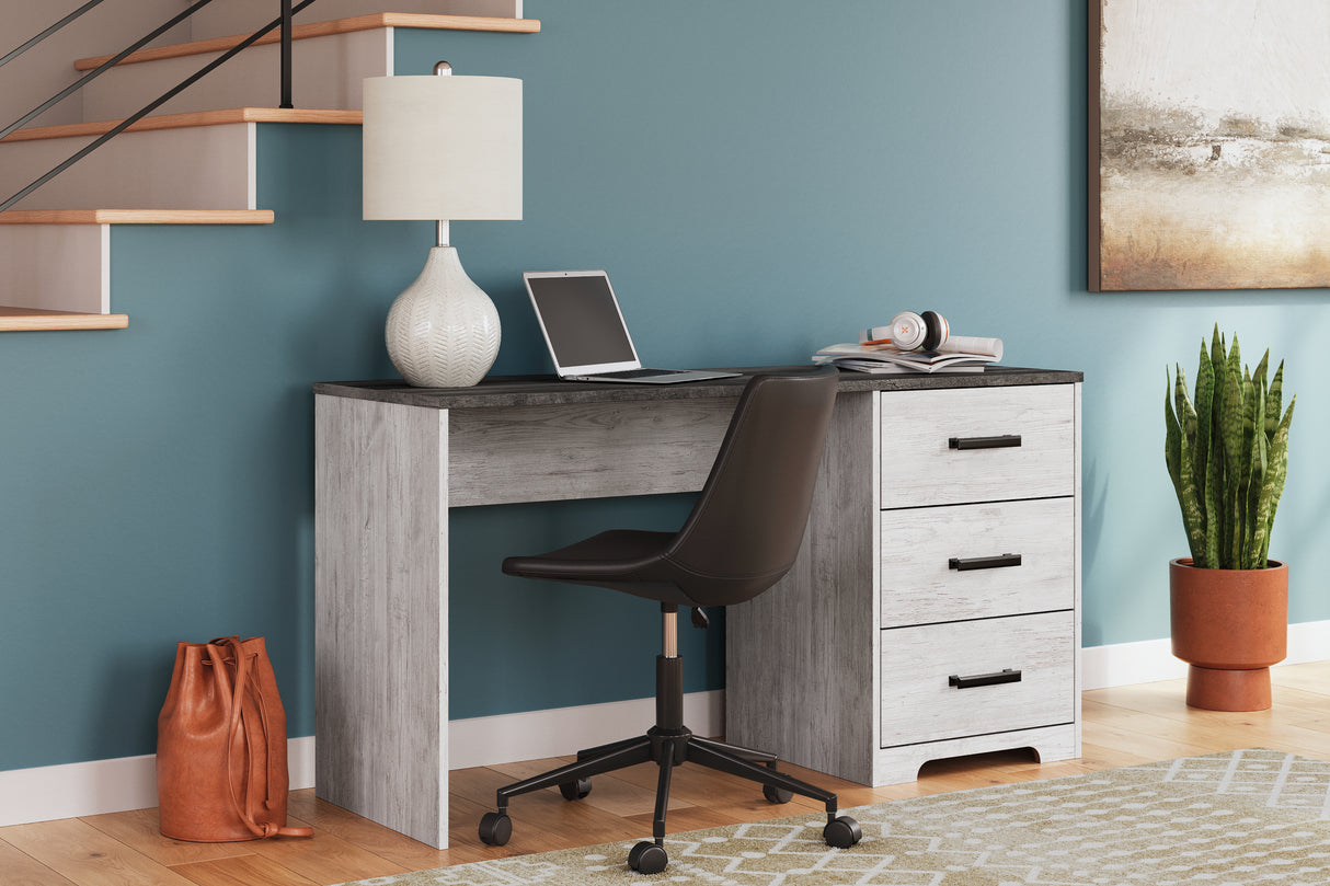 Furniture City Biloxi - Ashley Furniture - Shawburn Office Desk - Home Office Desk / White/Dark Charcoal Gray - H4121-34