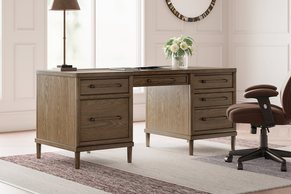 Furniture City Biloxi - Ashley Furniture - Roanhowe Office Desk - Home Office Desk / Brown - H769-21