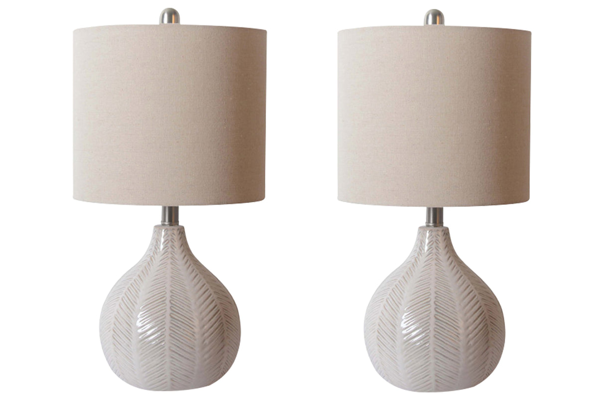 Furniture City Biloxi - Ashley Furniture - Rainermen Lighting - Table Lamp (Set of 2) / Off White - L180024X2