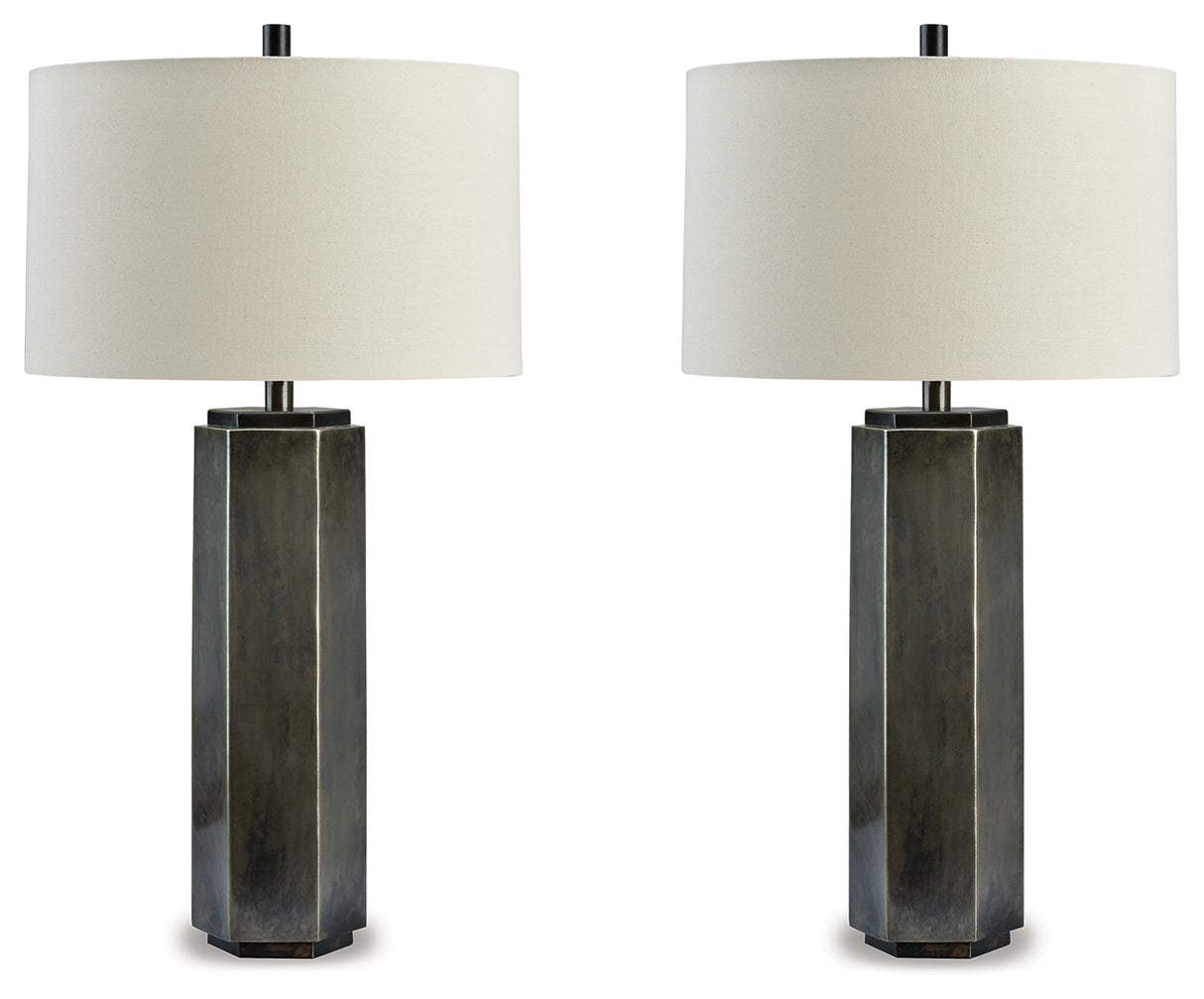 Furniture City Biloxi - Ashley Furniture - Dirkton Lighting - Table Lamp (Set of 2) / Antique Pewter - L208324X2