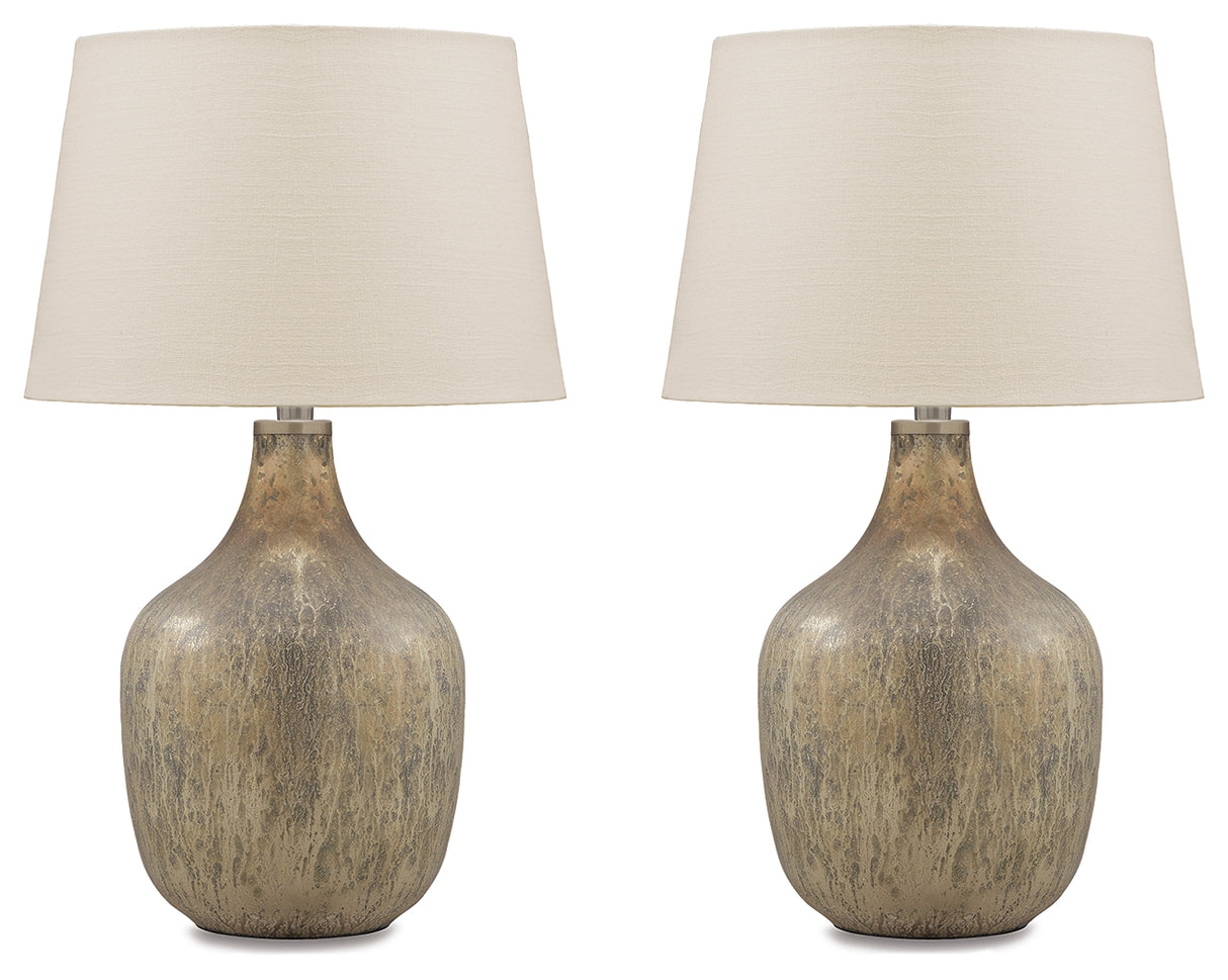 Furniture City Biloxi - Ashley Furniture - Mari Lighting - Table Lamp (Set of 2) / Gray/Gold Finish - L430664X2