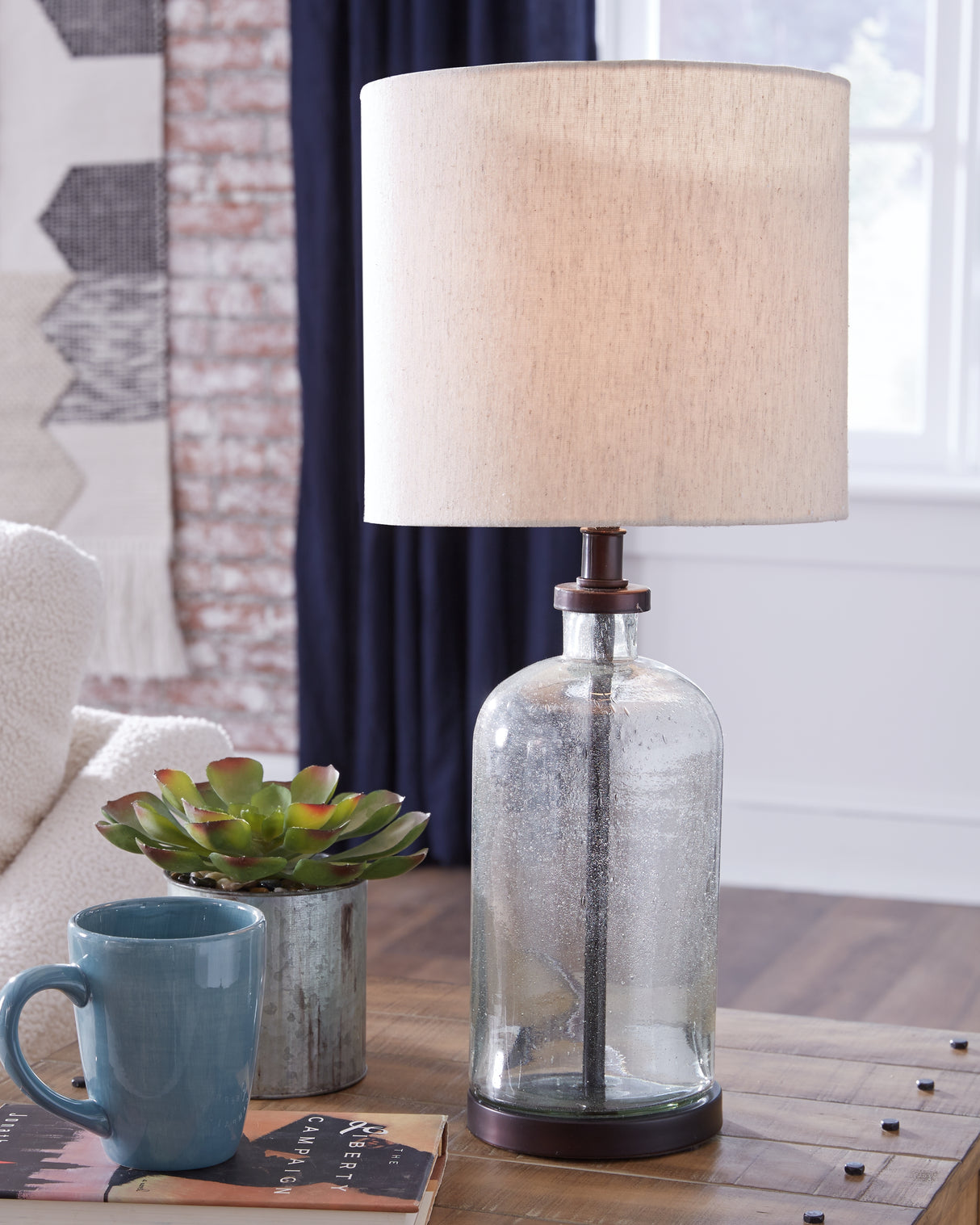 Furniture City Biloxi - Ashley Furniture - Bandile Lighting - Table Lamp (Set of 2) / Clear/Bronze Finish - L430674X2